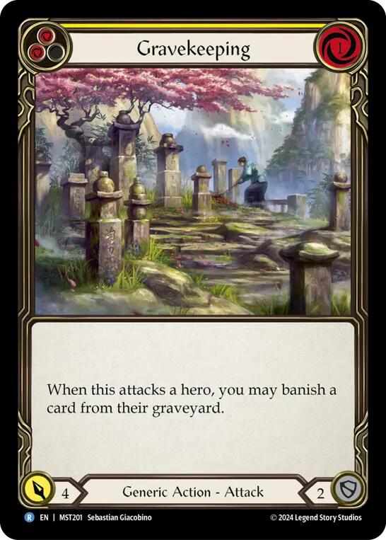 Gravekeeping (Yellow) [MST201] (Part the Mistveil)  Rainbow Foil