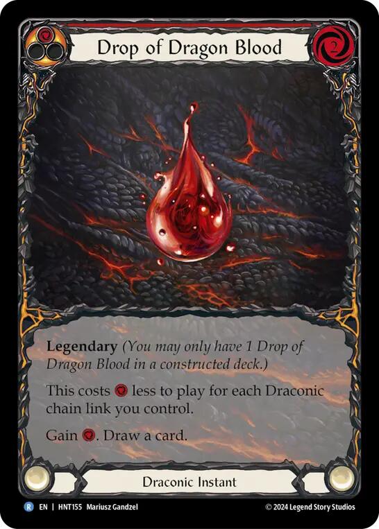 Drop of Dragon Blood (Red) (Extended Art) [HNT155] (The Hunted)  Rainbow Foil