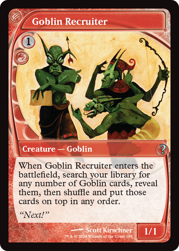 Goblin Recruiter (Future Sight) [Mystery Booster 2]