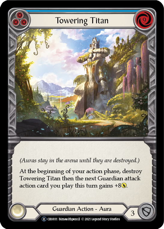 Towering Titan (Blue) [U-CRU031-RF] Unlimited Rainbow Foil