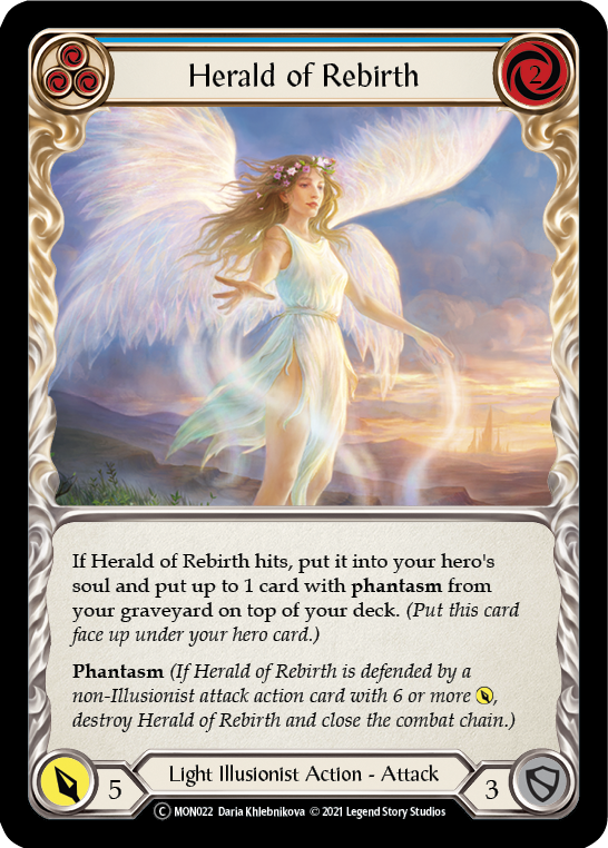 Herald of Rebirth (Blue) [U-MON022-RF] Unlimited Rainbow Foil