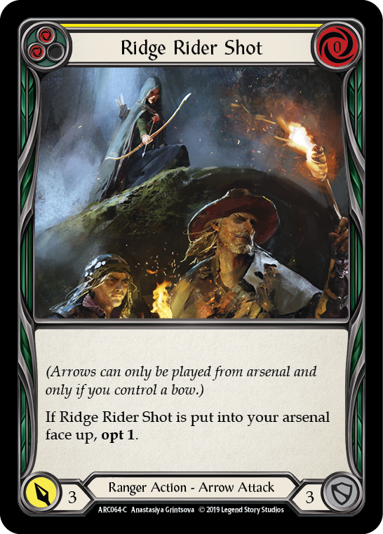 Ridge Rider Shot (Yellow) [ARC064-C] 1st Edition Rainbow Foil