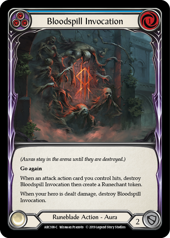 Bloodspill Invocation (Blue) [ARC108-C] 1st Edition Rainbow Foil