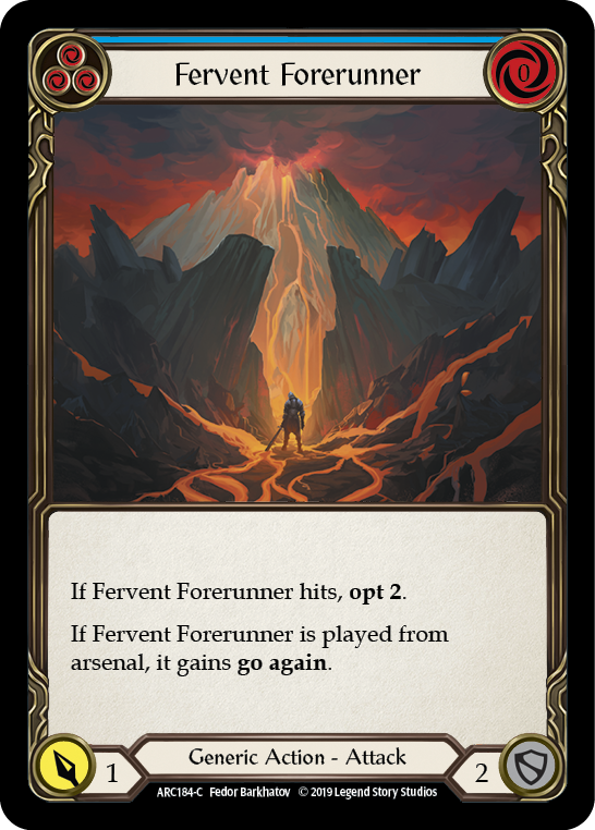 Fervent Forerunner (Blue) [ARC184-C] 1st Edition Rainbow Foil