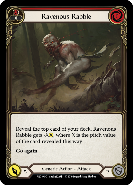 Ravenous Rabble (Red) [ARC191-C] 1st Edition Rainbow Foil