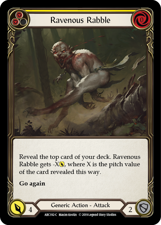 Ravenous Rabble (Yellow) [ARC192-C] 1st Edition Rainbow Foil