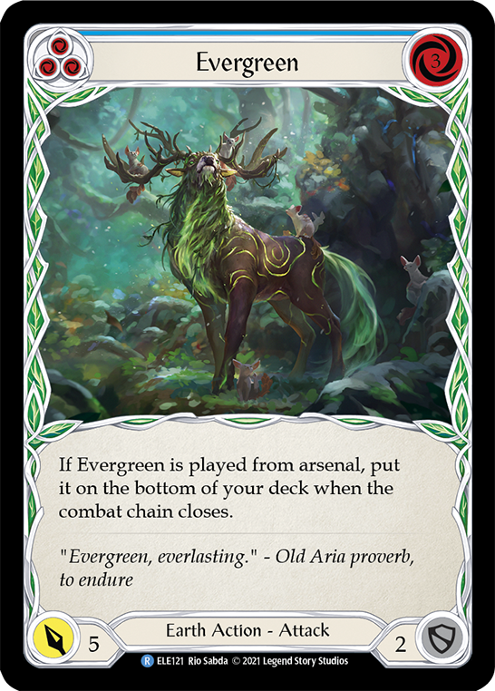 Evergreen (Blue) [ELE121] (Tales of Aria)  1st Edition Rainbow Foil